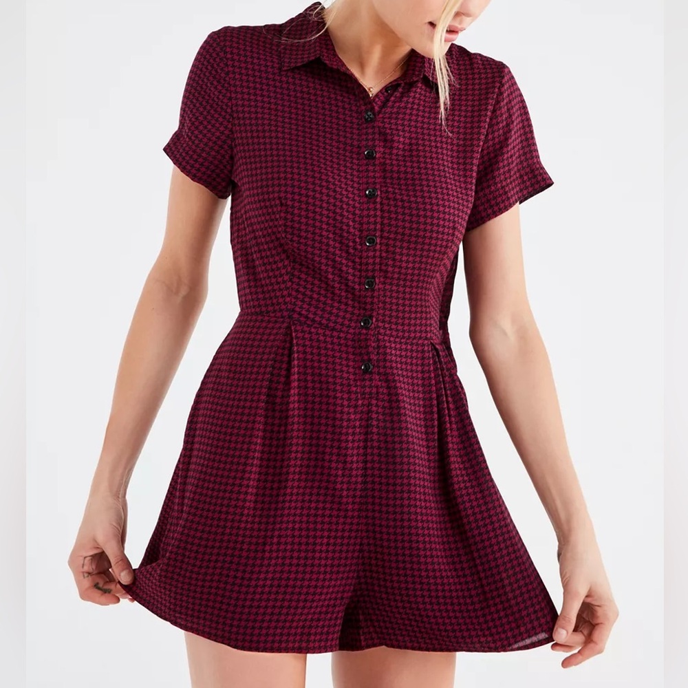 UO Bellina Button-Down Shirt Romper